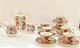 Arita Imari Fan Tea Set 18 Pieces Tea Pot Creamer Sugar Saucers Cups