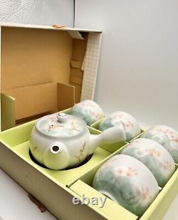 Arita Ware Tea Set NIB Hand Painted Yokode Teapot With 5 Cups Signed KYO