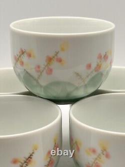 Arita Ware Tea Set NIB Hand Painted Yokode Teapot With 5 Cups Signed KYO