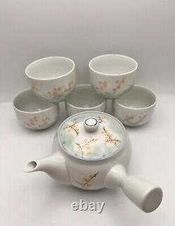 Arita Ware Tea Set NIB Hand Painted Yokode Teapot With 5 Cups Signed KYO
