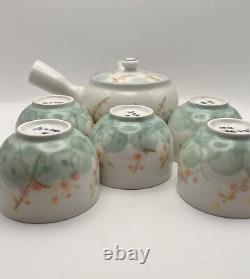 Arita Ware Tea Set NIB Hand Painted Yokode Teapot With 5 Cups Signed KYO