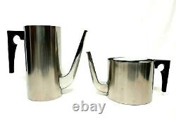 Arne Jacobsen Stelton Stainless Steel Cylinder Teapot & Coffeepot Set