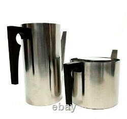 Arne Jacobsen Stelton Stainless Steel Cylinder Teapot & Coffeepot Set