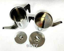 Arne Jacobsen Stelton Stainless Steel Cylinder Teapot & Coffeepot Set