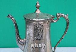 Art Deco Farber Brothers Tea Set Silvercraft EPNS Teapot Creamer Sugar c1931