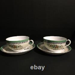 Art Deco Noritake Roseara Dessert Tea Set Teapot Cups Hand Painted Gold Green