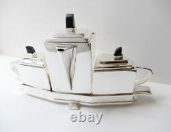 Art Deco Silverplated Architectural Tea Set Coffee Pot Christopher Dresser