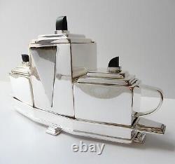 Art Deco Silverplated Architectural Tea Set Coffee Pot Christopher Dresser
