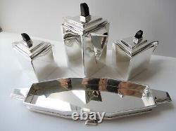Art Deco Silverplated Architectural Tea Set Coffee Pot Christopher Dresser