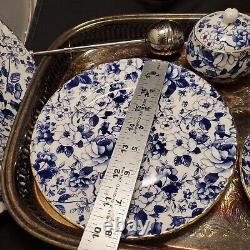 Arthur Wood + Vintage Blue & White Chintz Teapot 6712 & Tea Set made in England