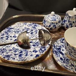 Arthur Wood + Vintage Blue & White Chintz Teapot 6712 & Tea Set made in England