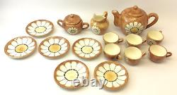 Artists Made Ceramic Hand Signed Handmade Sunflower Floral GTO Mexico Teapot Set