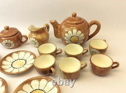 Artists Made Ceramic Hand Signed Handmade Sunflower Floral GTO Mexico Teapot Set