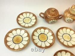 Artists Made Ceramic Hand Signed Handmade Sunflower Floral GTO Mexico Teapot Set