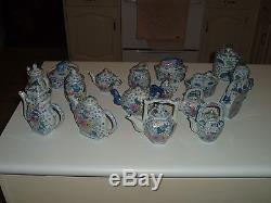 Asian Chinese Ceramic Porcelain Tea Pot Teapot Set & Sugar Bowls Pink Flower NEW