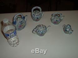 Asian Chinese Ceramic Porcelain Tea Pot Teapot Set & Sugar Bowls Pink Flower NEW