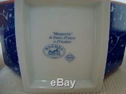 Auth HERMES'Tea pot','Sugar pot''Milk pitcher' Marqueterie de Pierres