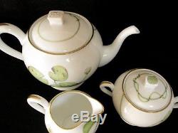 Authentic HERMES'Tea pot','Sugar pot''Milk pitcher''6 Plates'Set Nile