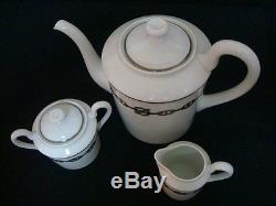 Authentic HERMES'Tea pot','Sugar pot' &'Milk pitcher'Set Chaine Dancre
