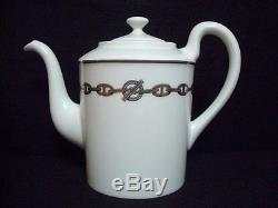 Authentic HERMES'Tea pot','Sugar pot' &'Milk pitcher'Set Chaine Dancre
