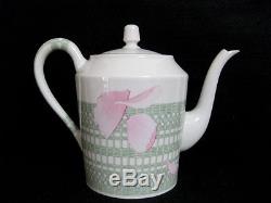 Authentic HERMES'Tea pot','Sugar pot''Milk pitcher'Set LES PIVOINES