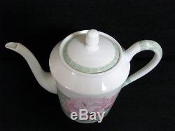 Authentic HERMES'Tea pot','Sugar pot''Milk pitcher'Set LES PIVOINES