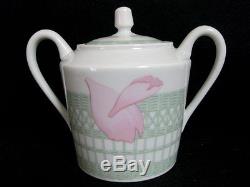 Authentic HERMES'Tea pot','Sugar pot''Milk pitcher'Set LES PIVOINES