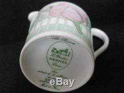 Authentic HERMES'Tea pot','Sugar pot''Milk pitcher'Set LES PIVOINES