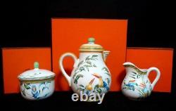 Authentic Hermes PotteryToucansTea-pot Set Moustiers