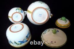 Authentic Hermes PotteryToucansTea-pot Set Moustiers