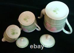 Authentic Hermes'Tea pot','Sugar pot' &'Milk pitcher' Set Pivoines
