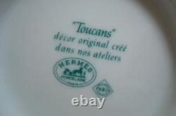 Authentic Hermes Toucans'Tea pot','Sugar pot' &'Milk pitcher' Set