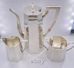 Authentic Tiffany & Co. Sterling Silver 925 Art Deco Teapot Creamer & Sugar Set