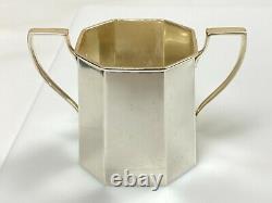 Authentic Tiffany & Co. Sterling Silver 925 Art Deco Teapot Creamer & Sugar Set