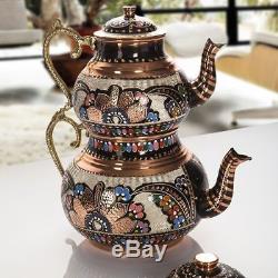 Authentic Turkish Traditional Tea Pot Handmade Handhammered Teapot Set Tea Maker