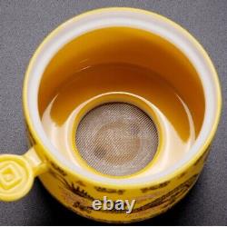 Automatic tea set porcelain Handmade dragon print tea pot matching tea cup Set
