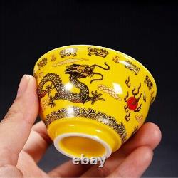 Automatic tea set porcelain Handmade dragon print tea pot matching tea cup Set