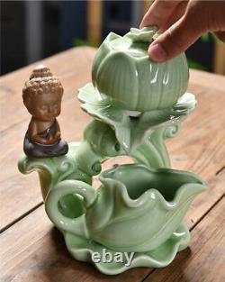 Automatic tea set pottery kungfu tea set creative tea pot with infuser tea cups2