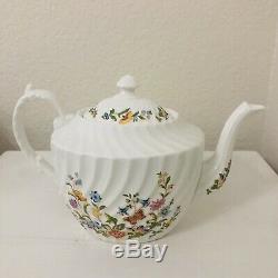 Aynsley English Bone China Cottage Garden Swirl Tea Set With Tea Pot