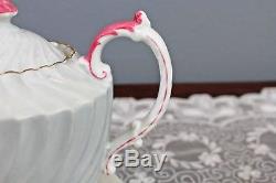 Aynsley Gray Swirled English Bone China Tea Set Teapot Cream Sugar Teacup