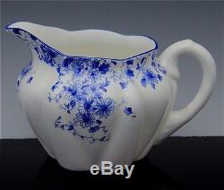 BEAUTIFUL SHELLEY DAINTY BLUE ENGLISH FINE BONE CHINA TEA SET TEAPOT CREAM SUGAR