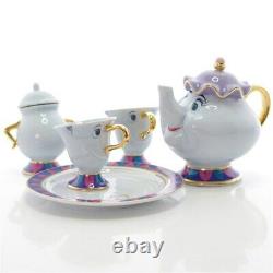 BEAUTY AND THE BEAST full tea set DISNEY teapot little mugs sugar bowl saucer