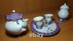BEAUTY AND THE BEAST full tea set DISNEY teapot little mugs sugar bowl saucer
