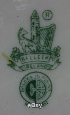 BELLEEK POTTERY Ireland SHAMROCK 6th Green Mark 23-piece TEA DESSERT Set Teapot
