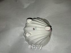 BELLEEK Pottery Neptune Pink Seashell Pattern Porcelain Tea Pot, Sugar, Creamer