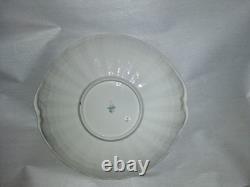 BELLEEK Pottery Neptune Pink Seashell Pattern Porcelain Tea Pot, Sugar, Creamer