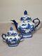 Bombay Company Blue & White Willow Teapot & Sugar Bowl With Lid Set Vintage