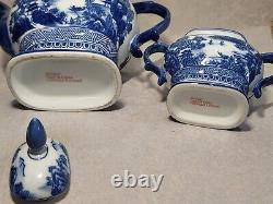 BOMBAY COMPANY Blue & White Willow Teapot & Sugar Bowl With Lid Set Vintage