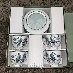 BRANDNEW Teavana Peacock Teapot Tea Set Fine Porcelain