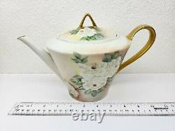 Bareuther Bavaria Germany Hand Painted Teapot Cream Sugar Signed 6 Tea Cups